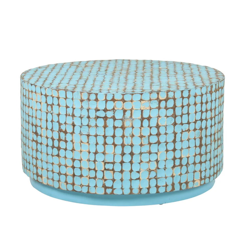 Turquoise patterned coffee table — Karma Inc furniture collection