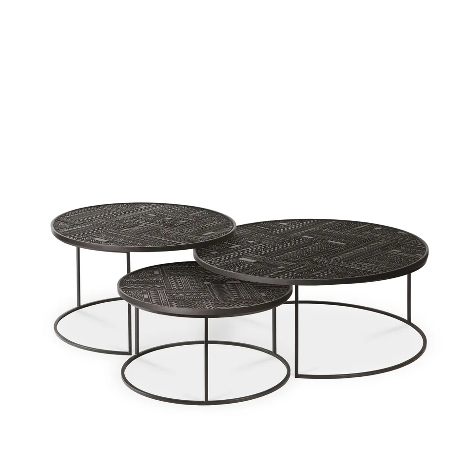 Nesting coffee tables, set of three — Karma Inc furniture collection