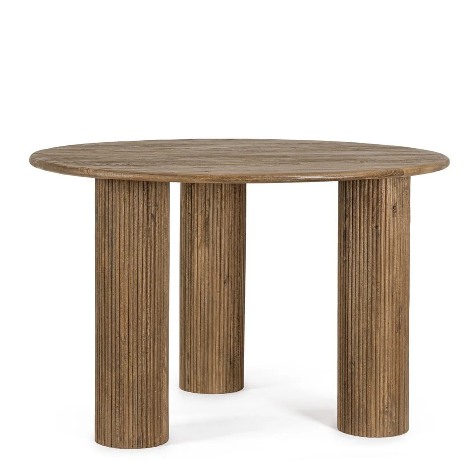 Round dining table with fluted legs — Karma Inc furniture collection