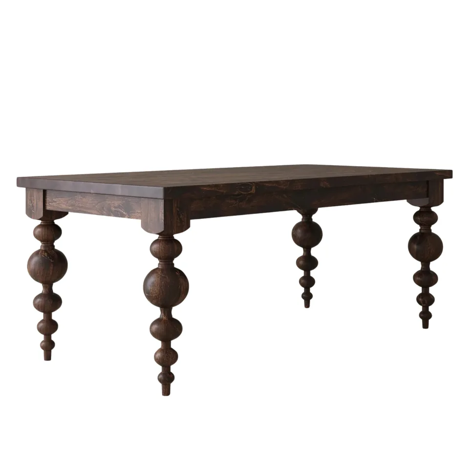 Dining table with turned legs — Karma Inc furniture collection
