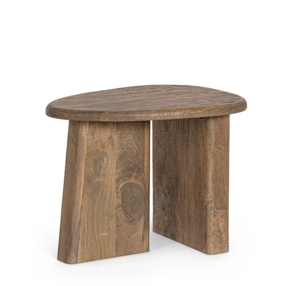 Round end table with panel legs — Karma Inc furniture collection