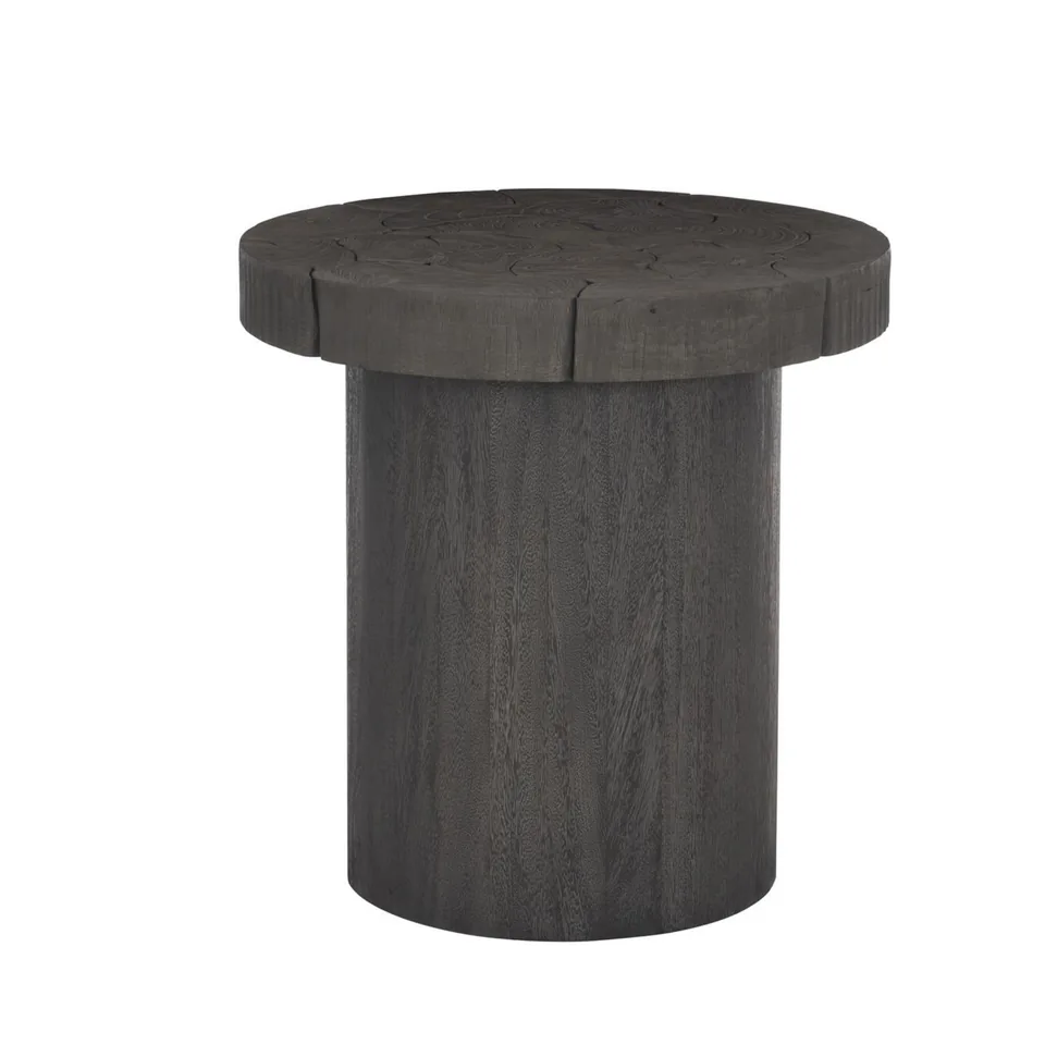 Dark pedestal end table — Karma Inc furniture collection