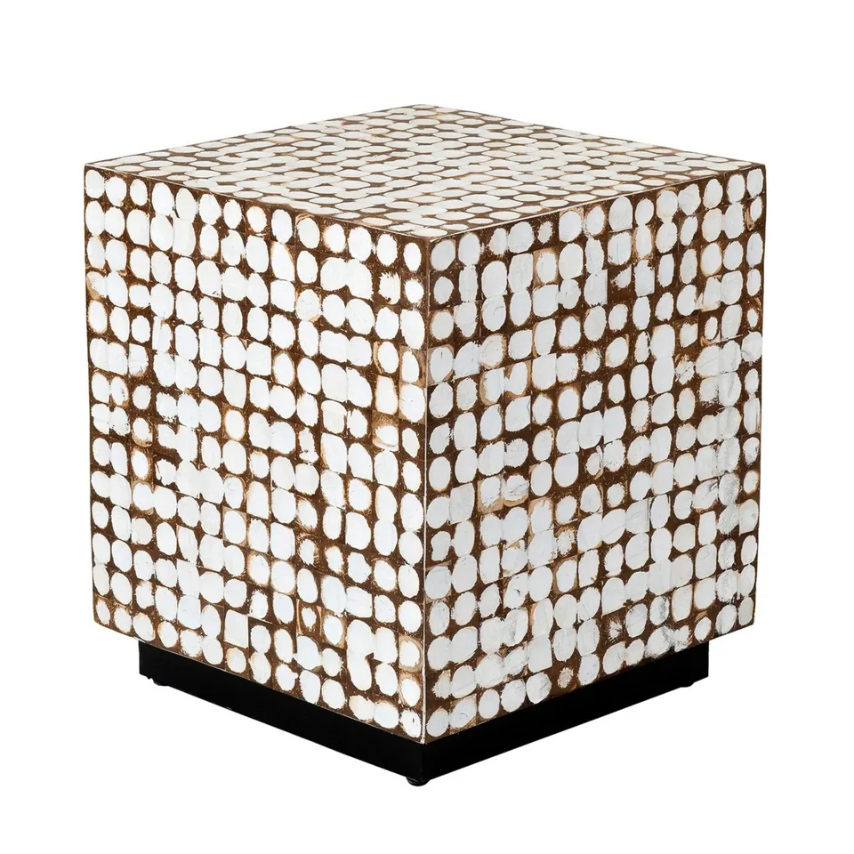 Patterned cube end table — Karma Inc furniture collection