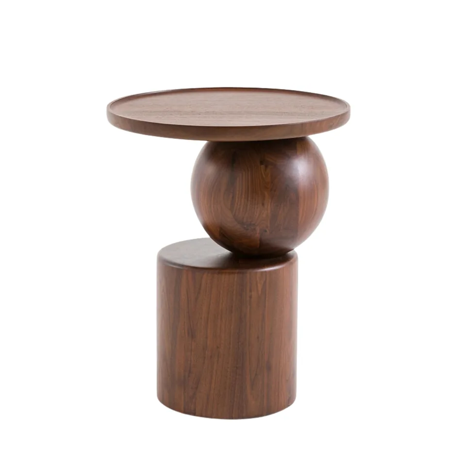 Turned pedestal end table — Karma Inc furniture collection