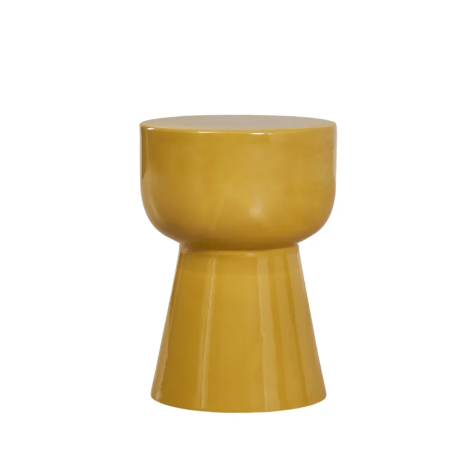 Yellow pedestal end table — Karma Inc furniture collection