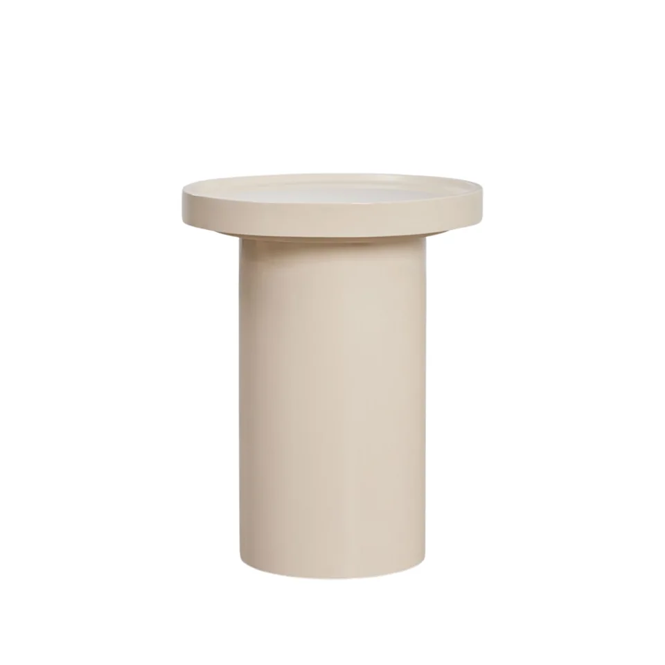 Cream pedestal end table — Karma Inc furniture collection