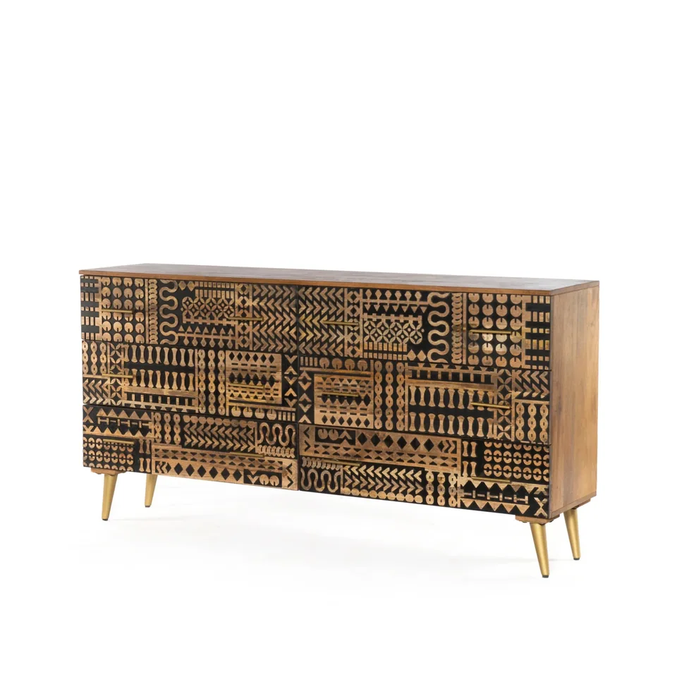 Patterned sideboard with drawers — Karma Inc furniture collection