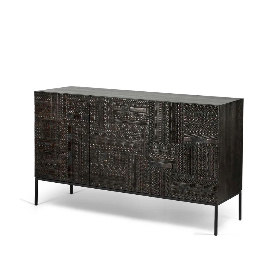 Textured sideboard with centre drawers — Karma Inc furniture collection