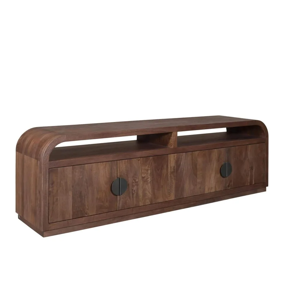 Rounded sideboard with upper shelf — Karma Inc furniture collection