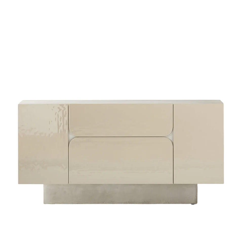 Cream sideboard with rounded drawer fronts — Karma Inc furniture collection