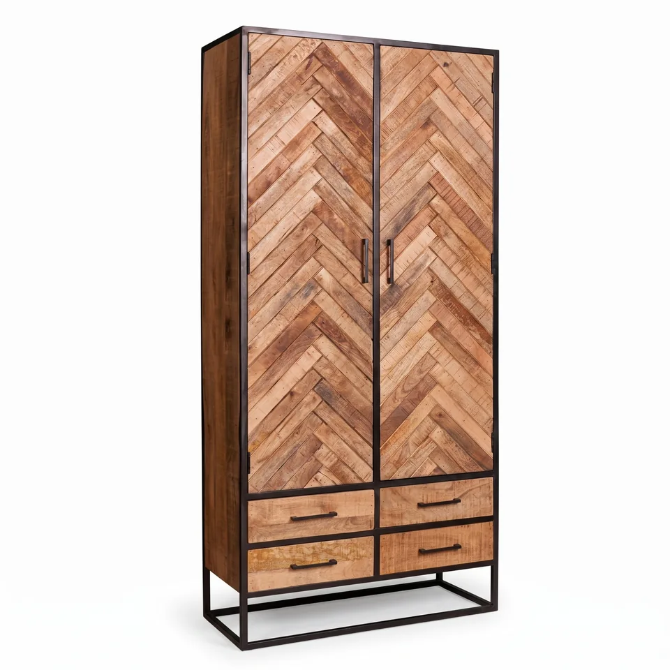 Chevron tall cabinet with drawers — Karma Inc furniture collection