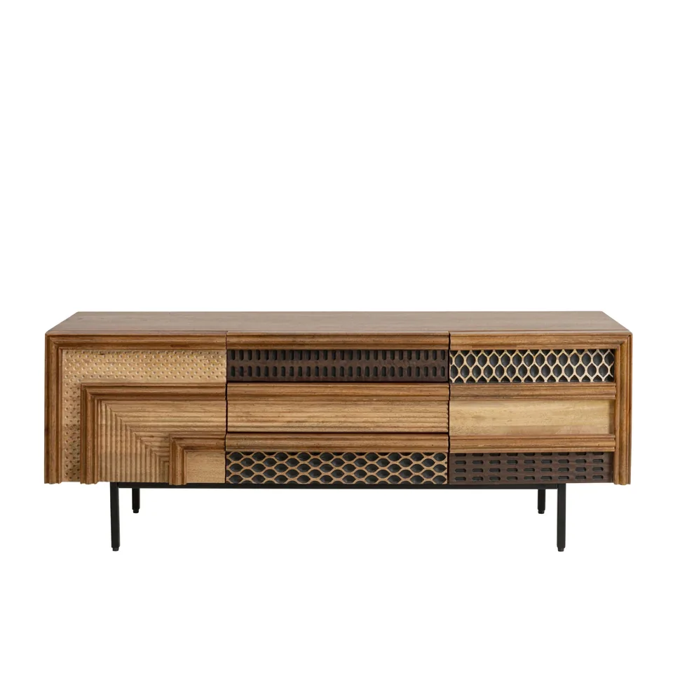 TV cabinet with lattice details — Karma Inc furniture collection
