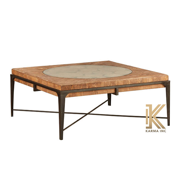 industrial wooden top low table