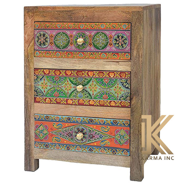 wooden painted chest