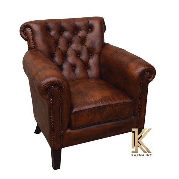 leather Upholstered arm chair